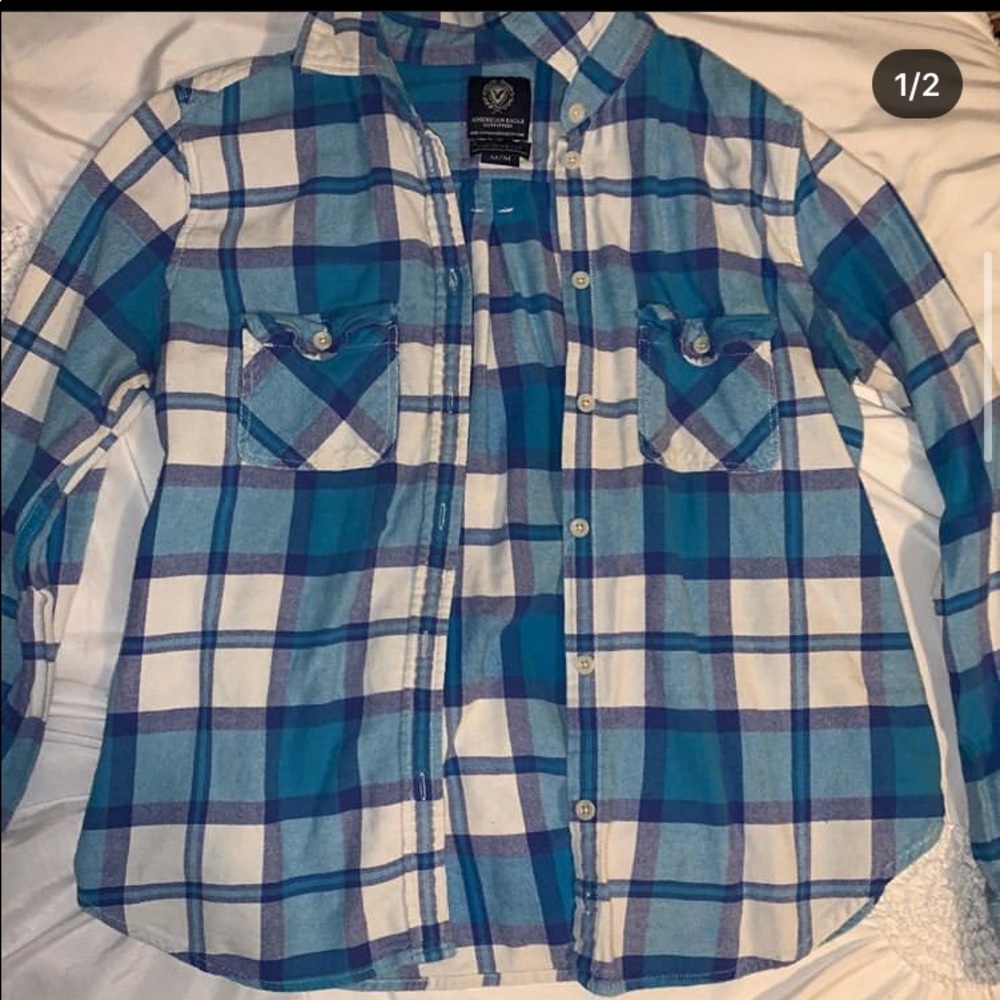 blue American Eagle flannel